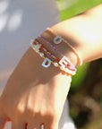 Multicolored Zircon Beaded Letter Name Bracelet-2