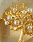 Antique Money Tree Pearl Brooch