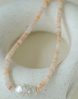 Pink Stone Beaded Baroque Pearl Necklace-6
