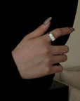 Rectangular Baroque Pearl Open Ring -10