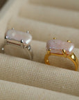 Rectangular Baroque Pearl Open Ring -4