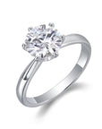 Round Cut Moissanite Statement Ring White Gold1ct Silver