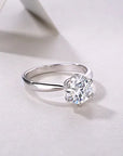 Round Cut Moissanite Statement Ring White Gold1ct Silver