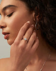 Round Cut Moissanite Statement Ring White Gold1ct Silver