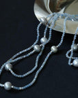 Sea's Embrace Series Aquamarine Pearl Long Necklace -1