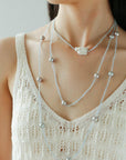 Sea's Embrace Series Aquamarine Pearl Long Necklace -2