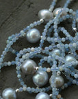 Sea's Embrace Series Aquamarine Pearl Long Necklace -6