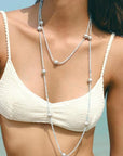 Sea's Embrace Series Aquamarine Pearl Long Necklace 