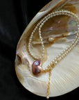 Sea's Embrace Series Baroque Pearl Pendant Necklace 