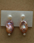 Sea's Embrace Series Colorful Baroque Pearl Earrings -2