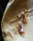 Sea's Embrace Series Colorful Baroque Pearl Earrings 