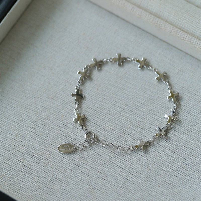 Simple Cross Bracelet Gold Silver -11