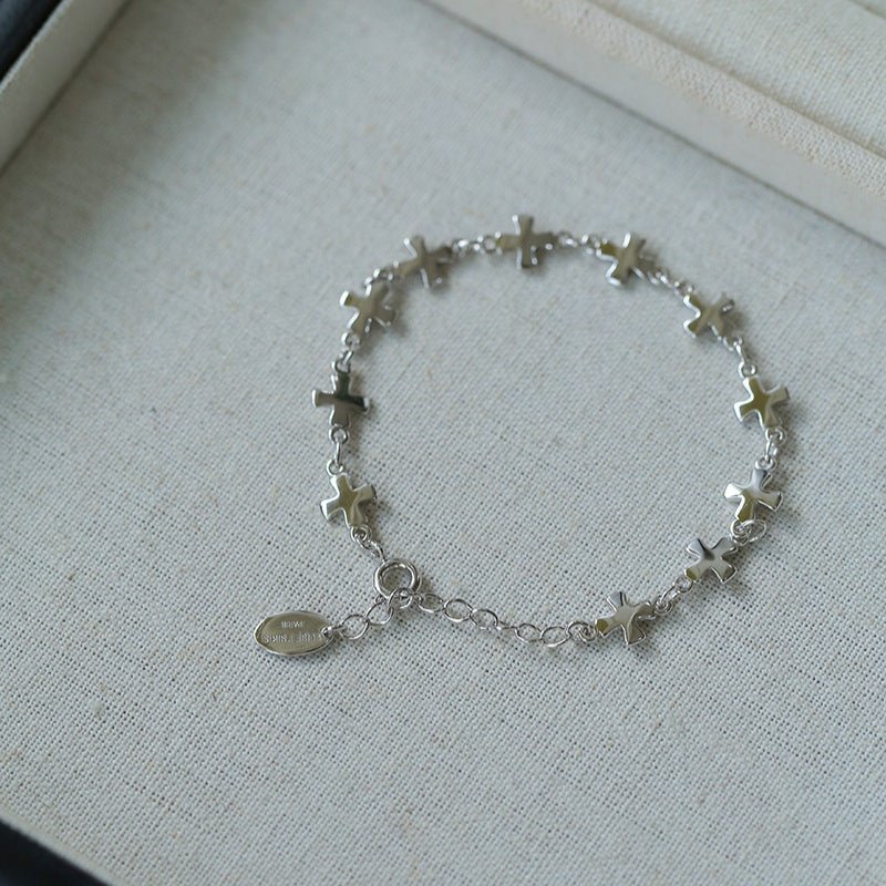 Simple Cross Bracelet Gold Silver -15