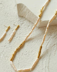 Simple Long Baroque Toothpick Pearl Earrings - 4