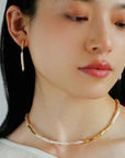 Simple Long Baroque Toothpick Pearl Earrings - 7