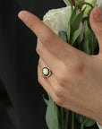 Vintage S925 Silver Synthetic Gemstone Ring -3 