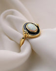 Vintage S925 Silver Synthetic Gemstone Ring - 2