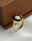 Vintage S925 Silver Synthetic Gemstone Ring - 3