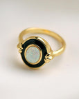 Vintage S925 Silver Synthetic Gemstone Ring 