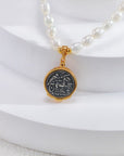 Ancient Coin Pearl Necklace - ORE Jewelry