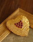 Antique Style Fashion Heart Red Agate Brooch - floysun