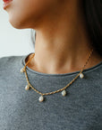 Baroque Pearl Multi-Charm Chain Necklace