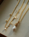 Baroque Pearl Multi-Charm Chain Necklace