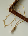 Baroque Pearl Multi-Charm Chain Necklace