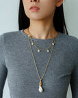 Baroque Pearl Multi-Charm Chain Necklace