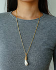 Baroque Pearl Pendant Chain Necklace