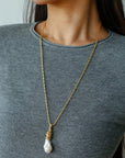 Baroque Pearl Pendant Chain Necklace
