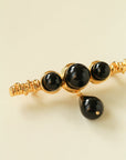 Black Onyx Brooch – Black & Gold Statement Design - floysun