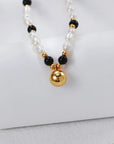 Black Onyx & Pearl Beaded Necklace - ORE Jewelry