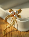 Bow Freshwater Pearl Brooches - floysun