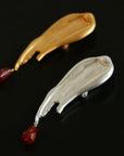 Brushstroke Red Agate Brooch - floysun