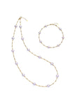 5.5-6mm Aurora Freshwater Pearl 18K Gold Bracelet & Necklace Set