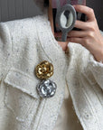 Chanel - Inspired Camellia Two - Way Brooch & Hair Clip - floysun