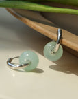 Classic Natural Stone Jade Hoop Earrings - floysun