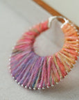 Colorful Gradient Yarn Woven Hoop Earrings
