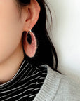 Colorful Gradient Yarn Woven Hoop Earrings