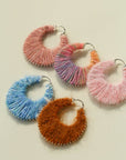 Colorful Gradient Yarn Woven Hoop Earrings