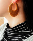 Colorful Gradient Yarn Woven Hoop Earrings
