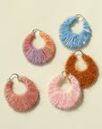 Colorful Gradient Yarn Woven Hoop Earrings