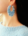 Colorful Gradient Yarn Woven Hoop Earrings