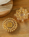 Crystal Cross Brooch & Sunflower Pearl Brooch - floysun