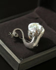 Diamond Swan Baroque Pearl Brooch - floysun