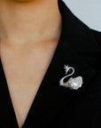 Diamond Swan Baroque Pearl Brooch - floysun