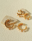 Elegant French Pearl C-Shaped Hoop Earrings