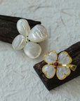 Elegant Natural Stone Clover Brooch - floysun