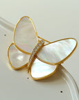 Elegant White Mother of Pearl Butterfly Brooch - floysun